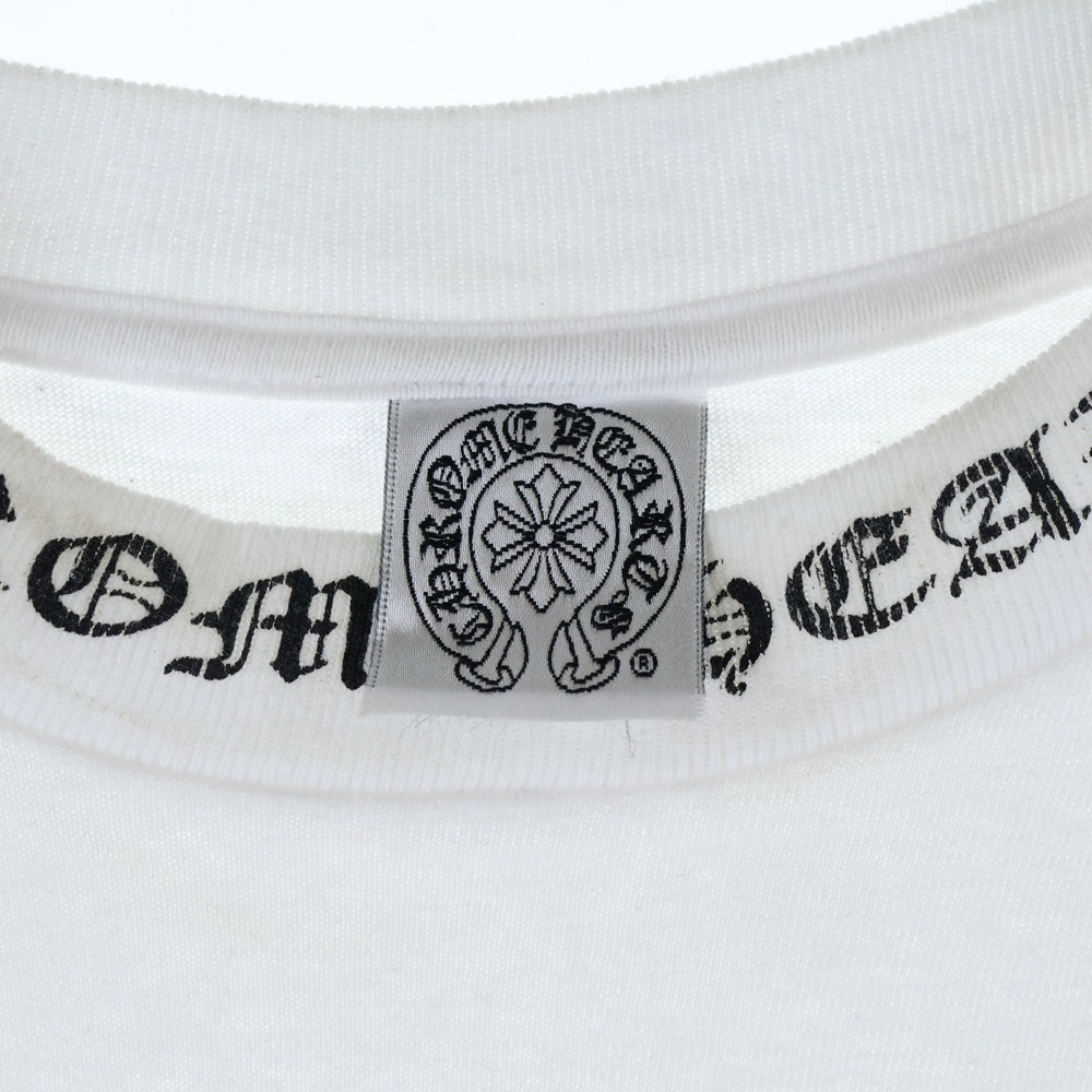 CHROME HEARTS(クロムハーツ) OLD NECK LOGO TEE ネックロゴ ホースシューバッククロス 半袖Tシャツ カットソー ホワイト