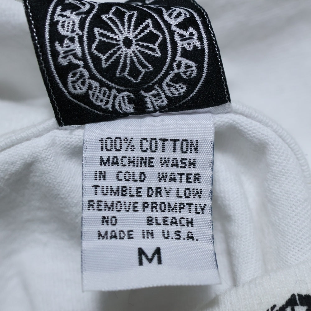 CHROME HEARTS(クロムハーツ) OLD NECK LOGO TEE ネックロゴ ホースシューバッククロス 半袖Tシャツ カットソー ホワイト