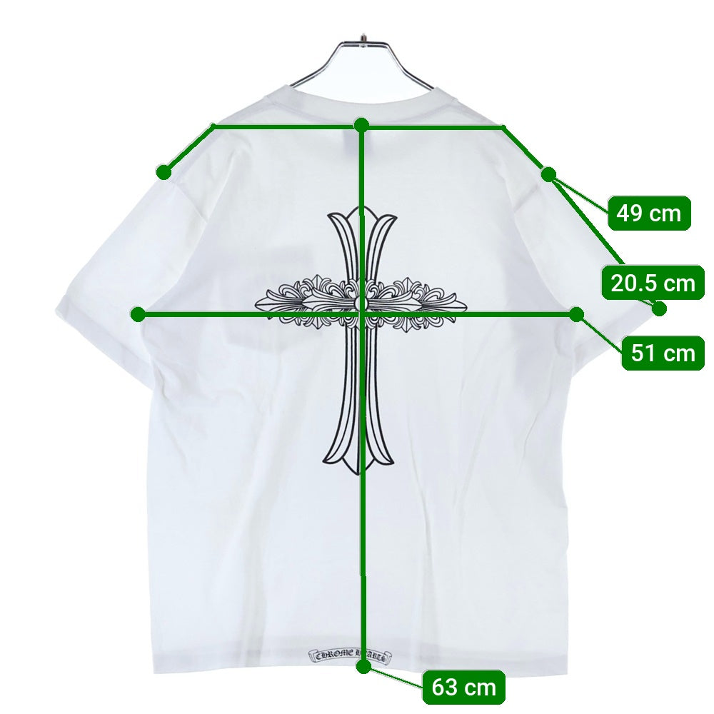 CHROME HEARTS(クロムハーツ) OLD NECK LOGO TEE ネックロゴ ホースシューバッククロス 半袖Tシャツ カットソー ホワイト