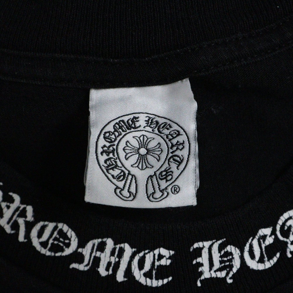 CHROME HEARTS(クロムハーツ) OLD DOUBLE CH CROSS Neck Logo オールド ダブルCHクロス ネックロゴ 両面プリント 半袖Tシャツ ブラック
