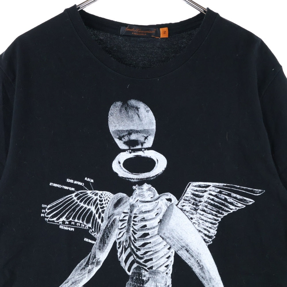 UNDERCOVER(アンダーカバー) Archive NO ANGELS グラフィックプリント インサイドアウト 半袖Tシャツ ブラック