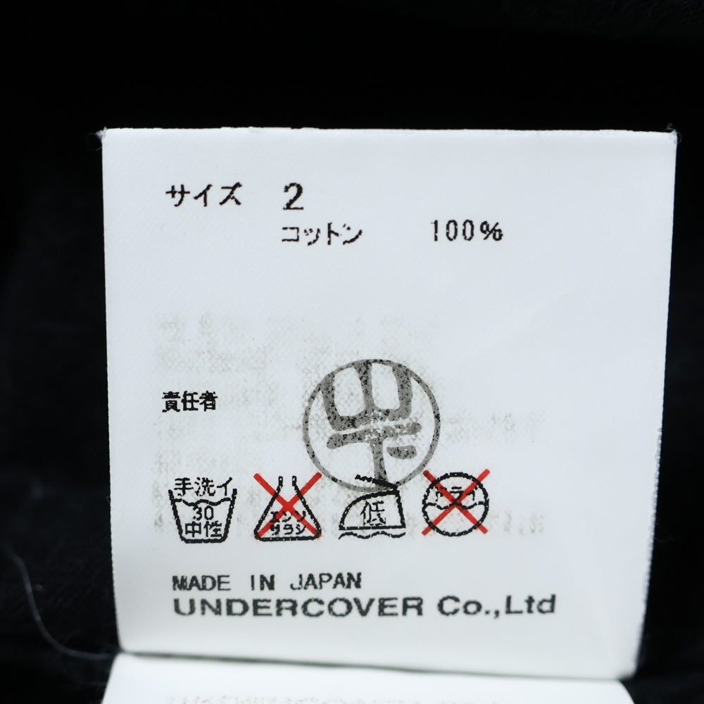 UNDERCOVER(アンダーカバー) Archive NO ANGELS グラフィックプリント インサイドアウト 半袖Tシャツ ブラック