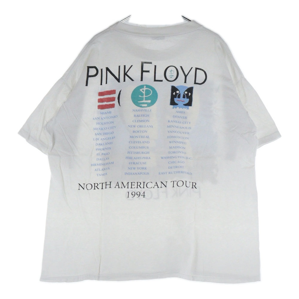 VINTAGE(ヴィンテージ) 90S PINK FLOYD NORTH AMERICAN TOUR 1994 ピンクフロイド 両面プリント 半袖Tシャツ ホワイト