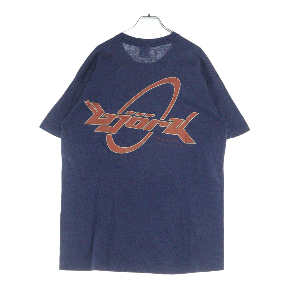 VINTAGE(ヴィンテージ) 90s BJORK 1994 THE LYRICAL TEXT NAVY TEE ビョーク 両面プリント半袖Tシャツ カットソー ネイビー