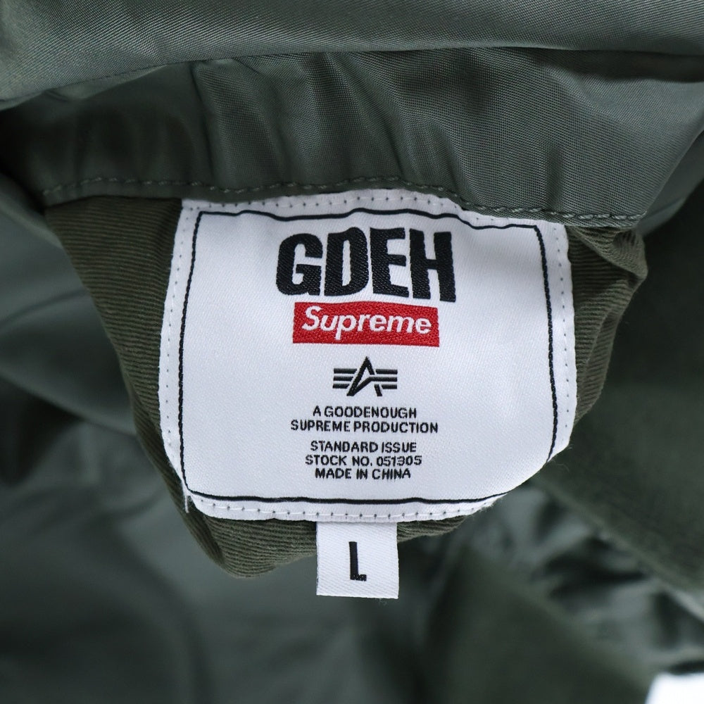 SUPREME(シュプリーム) 25SS × GOODENOUGH Reversible MA-1 グッドイナフ ワッペン付きリバーシブルブルゾン アウター ピンバッチ付き カーキ