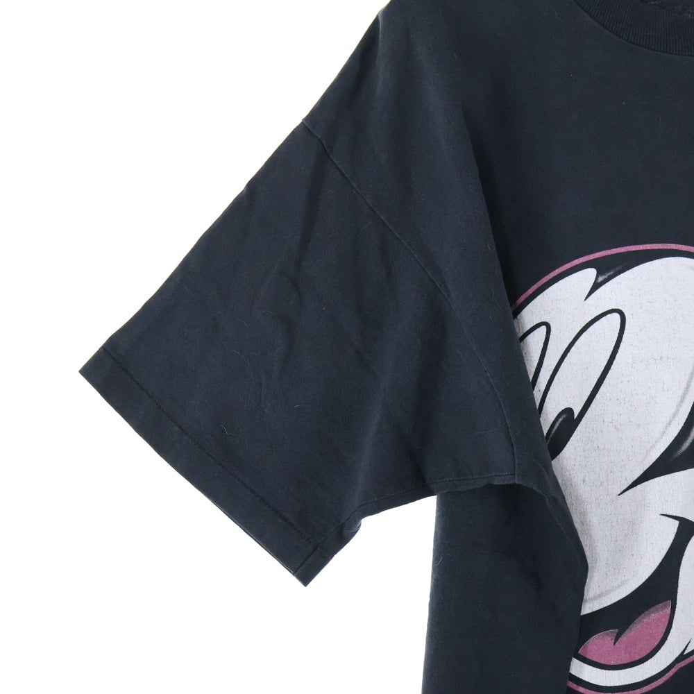 VINTAGE(ヴィンテージ) 90s Disney Mickey Mouse ディズニー ミッキーマウス ビッグフェイスプリント 半袖Tシャツ カットソー ブラック