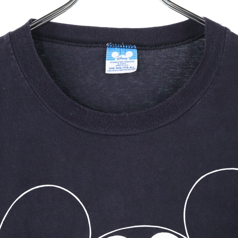 VINTAGE(ヴィンテージ) 90s Disney Mickey Mouse ディズニー ミッキーマウス ビッグフェイスプリント 半袖Tシャツ カットソー ブラック