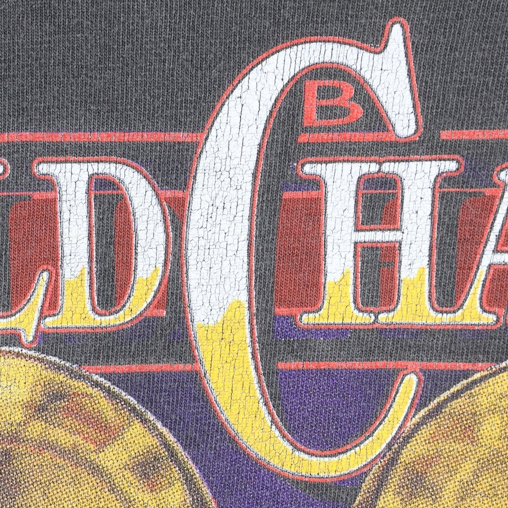 VINTAGE(ヴィンテージ) 90s BACK 2 BACK WORLD CHAMPS CHICAGO BULLS シカゴブルズ プリント 半袖Tシャツ カットソー ブラック