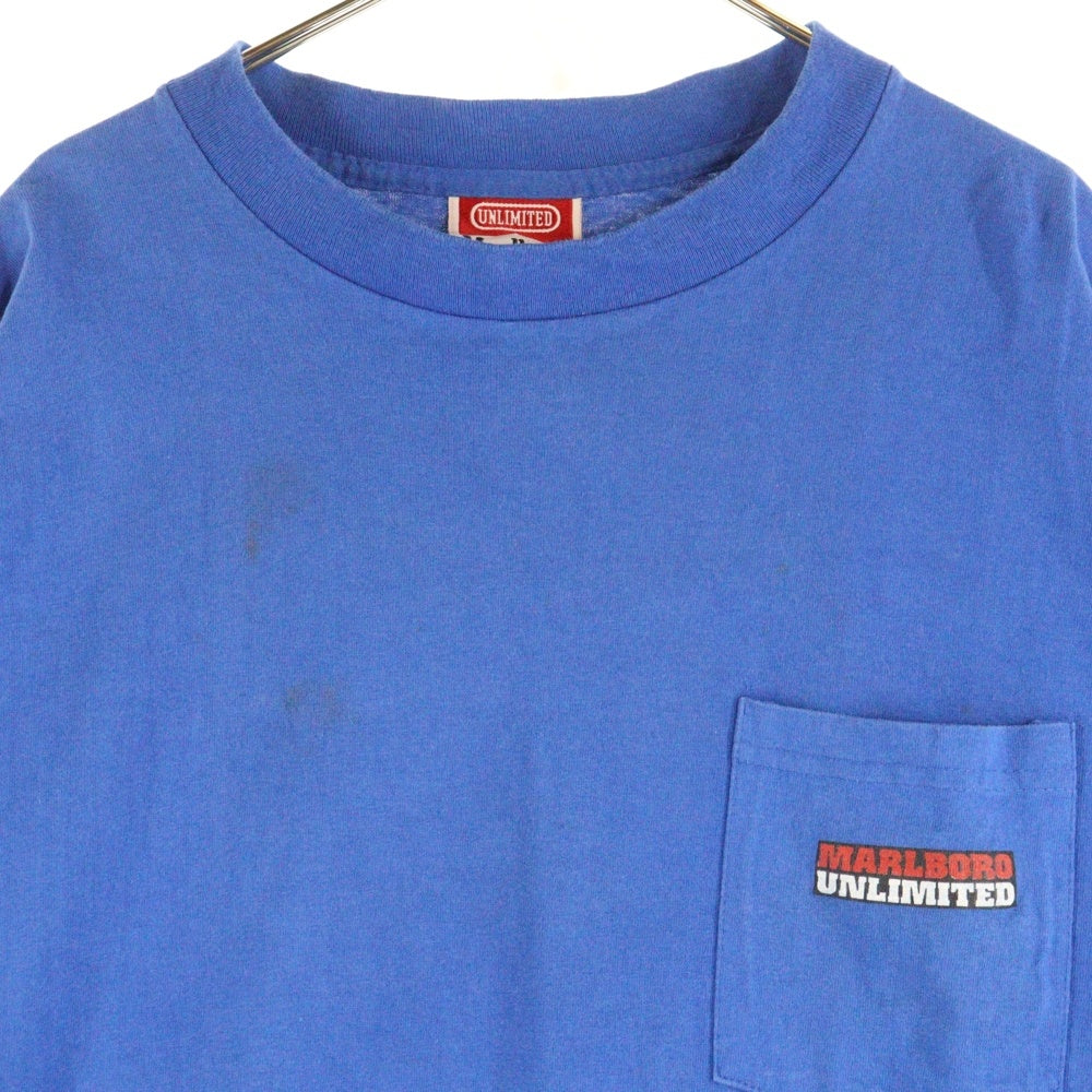 VINTAGE(ヴィンテージ) 90s Marlboro UNLIMITED COYOTE POCKET TEE マルボロ コヨーテ ポケット Tシャツ 半袖カットソー ブルー