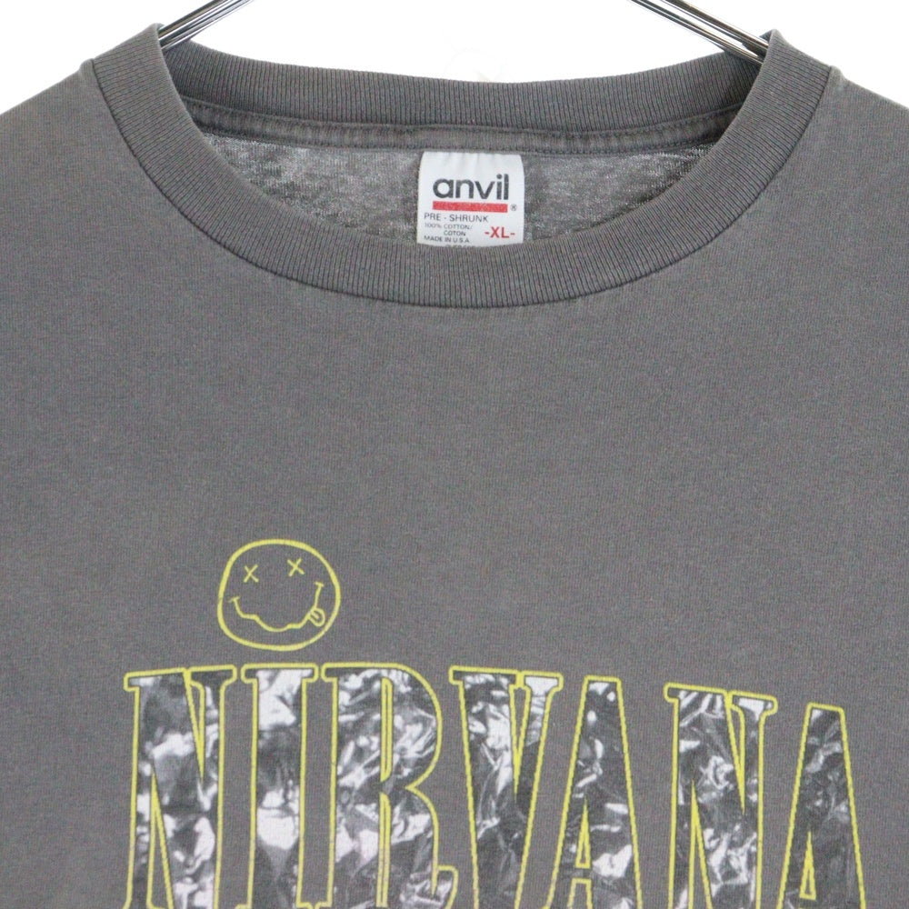 VINTAGE(ヴィンテージ) 90s NIRVANA smile ニルヴァーナ 半袖Tシャツ カットソー グレー