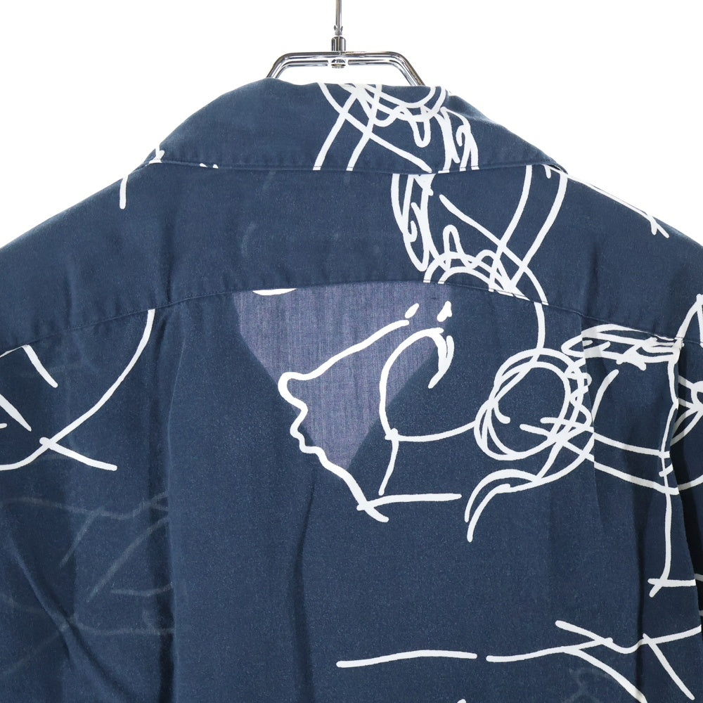 VINTAGE(ヴィンテージ) 90S Polo by Ralph Lauren horse ホースプリント オープンカラー レーヨンシャツ ネイビー