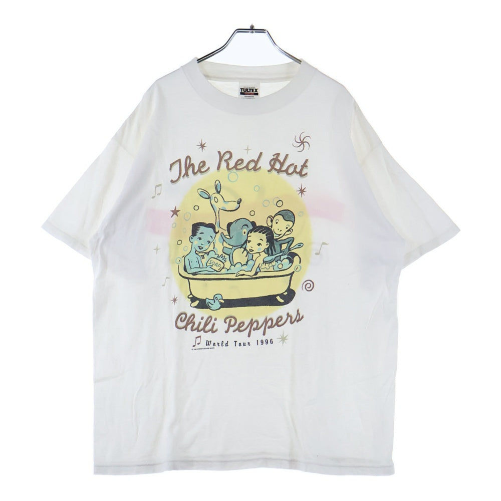 VINTAGE(ヴィンテージ) 90s RED HOT CHILI PEPPERS WORLD TOUR 1996 ONE HOT MINUTE レッドホットチリペッパーズ ツアープリント お風呂 半袖Tシャツ カットソー ホワイト