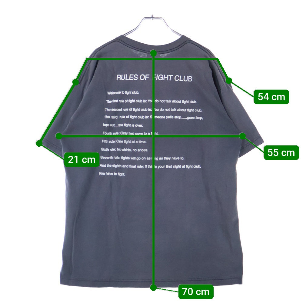 VINTAGE(ヴィンテージ) 00s FIGHT CLUB Rules Of Fight Club MOVIE TEE ファイトクラブ ルール Tシャツ 半袖カットソー ブラック