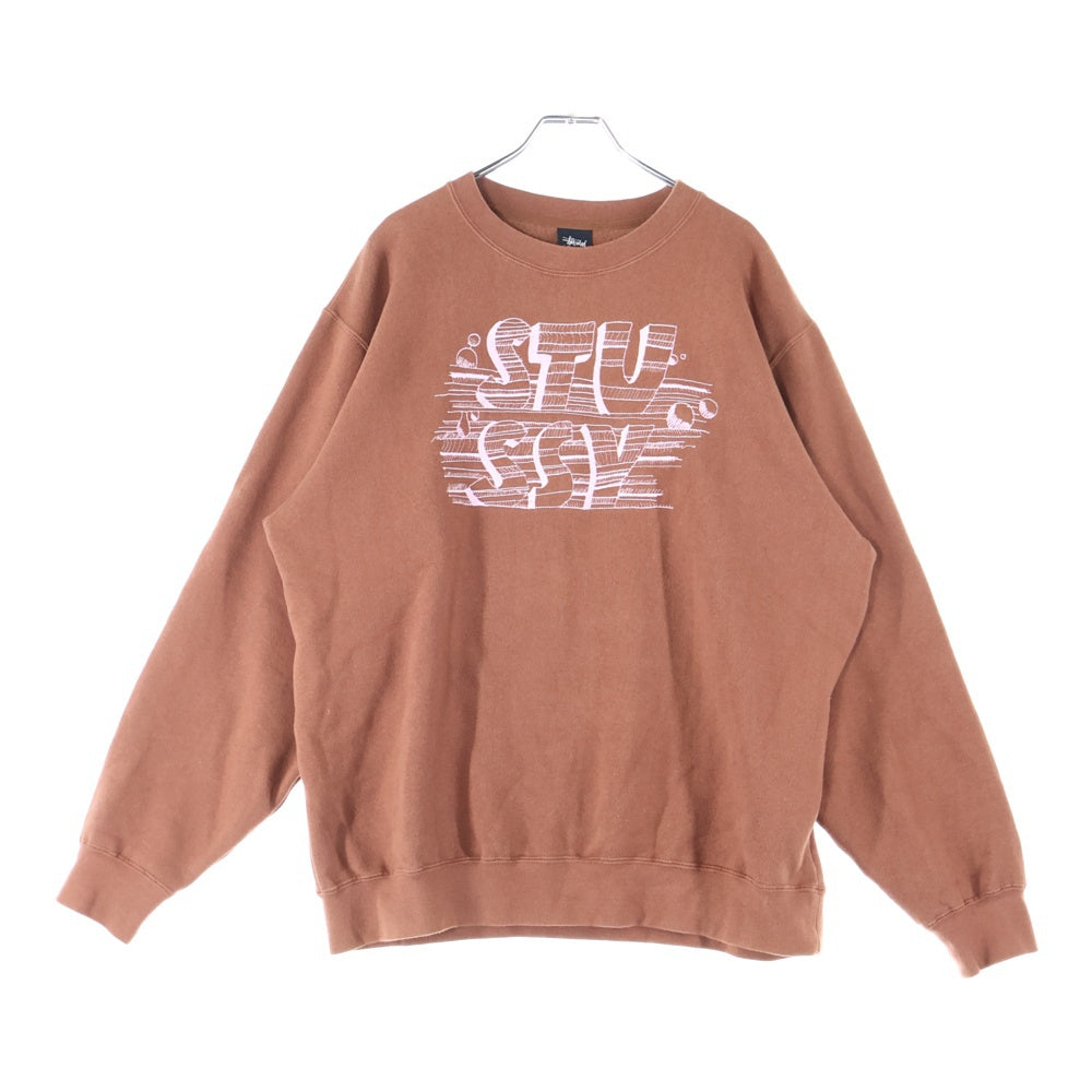 STUSSY(ステューシー) 00s VINTAGE センター刺繍ロゴ スウェット トレーナー ブラウン