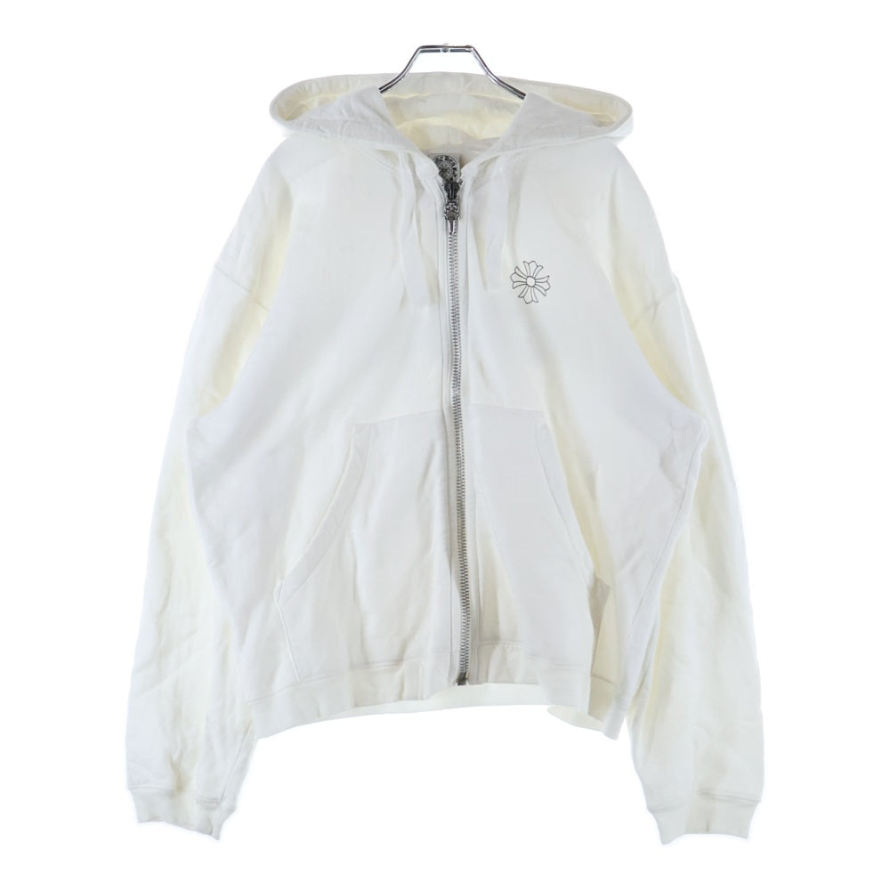 CHROME HEARTS(クロムハーツ) OLD #10ダガー フローラルクロスプリント ジップアップパーカー ホワイト