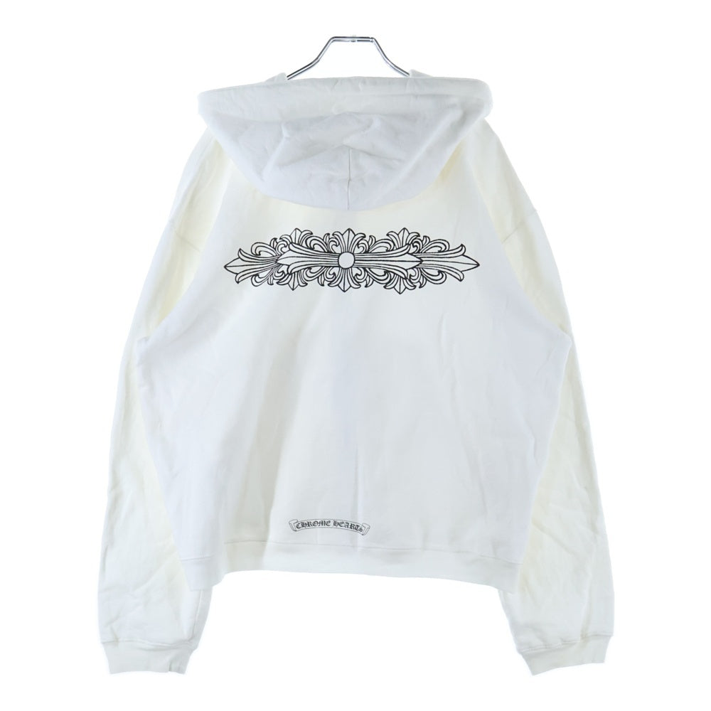 CHROME HEARTS(クロムハーツ) OLD #10ダガー フローラルクロスプリント ジップアップパーカー ホワイト