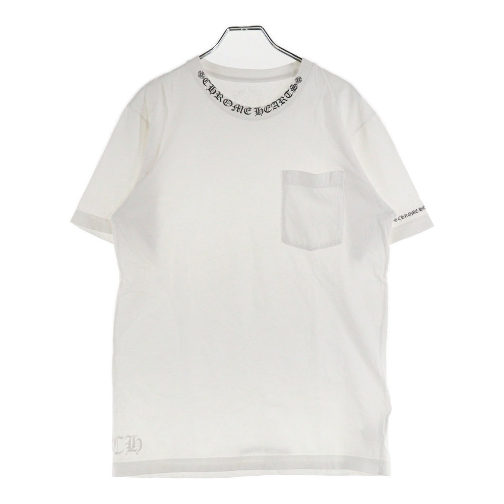 CHROME HEARTS(クロムハーツ) NECK LOGO S/S TEE ネックロゴプリント 半袖Tシャツ カットソー ホワイト