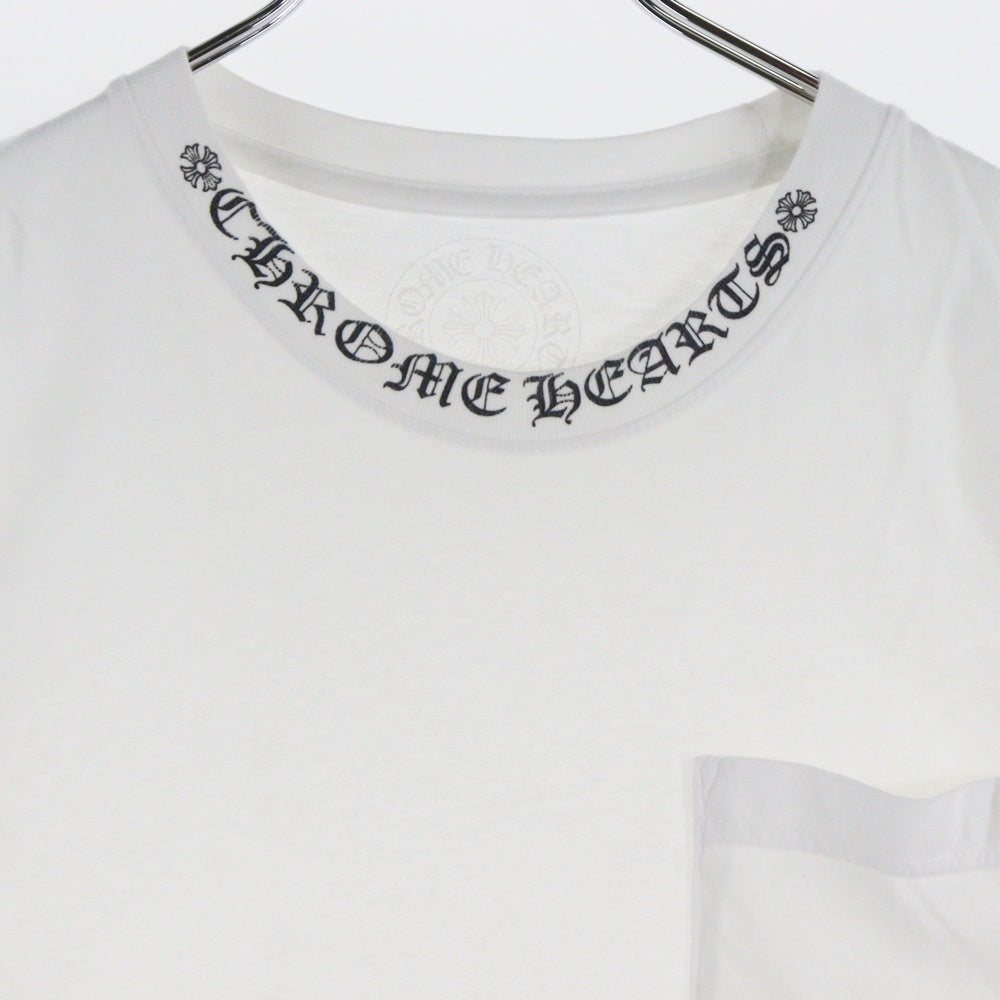 CHROME HEARTS(クロムハーツ) NECK LOGO S/S TEE ネックロゴプリント 半袖Tシャツ カットソー ホワイト