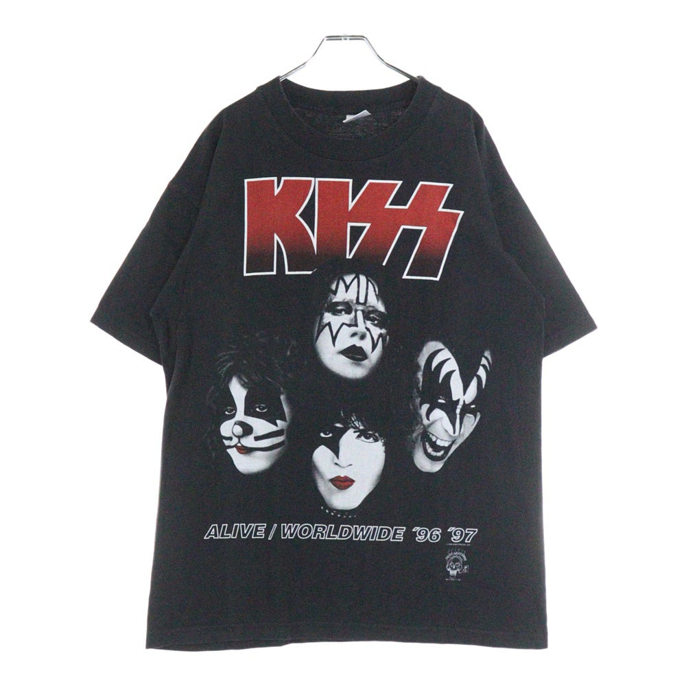 VINTAGE(ヴィンテージ) 90S KISS ALIVE WORLDWIDE TOUR 1996 キス 両面プリント 半袖Tシャツ ブラック