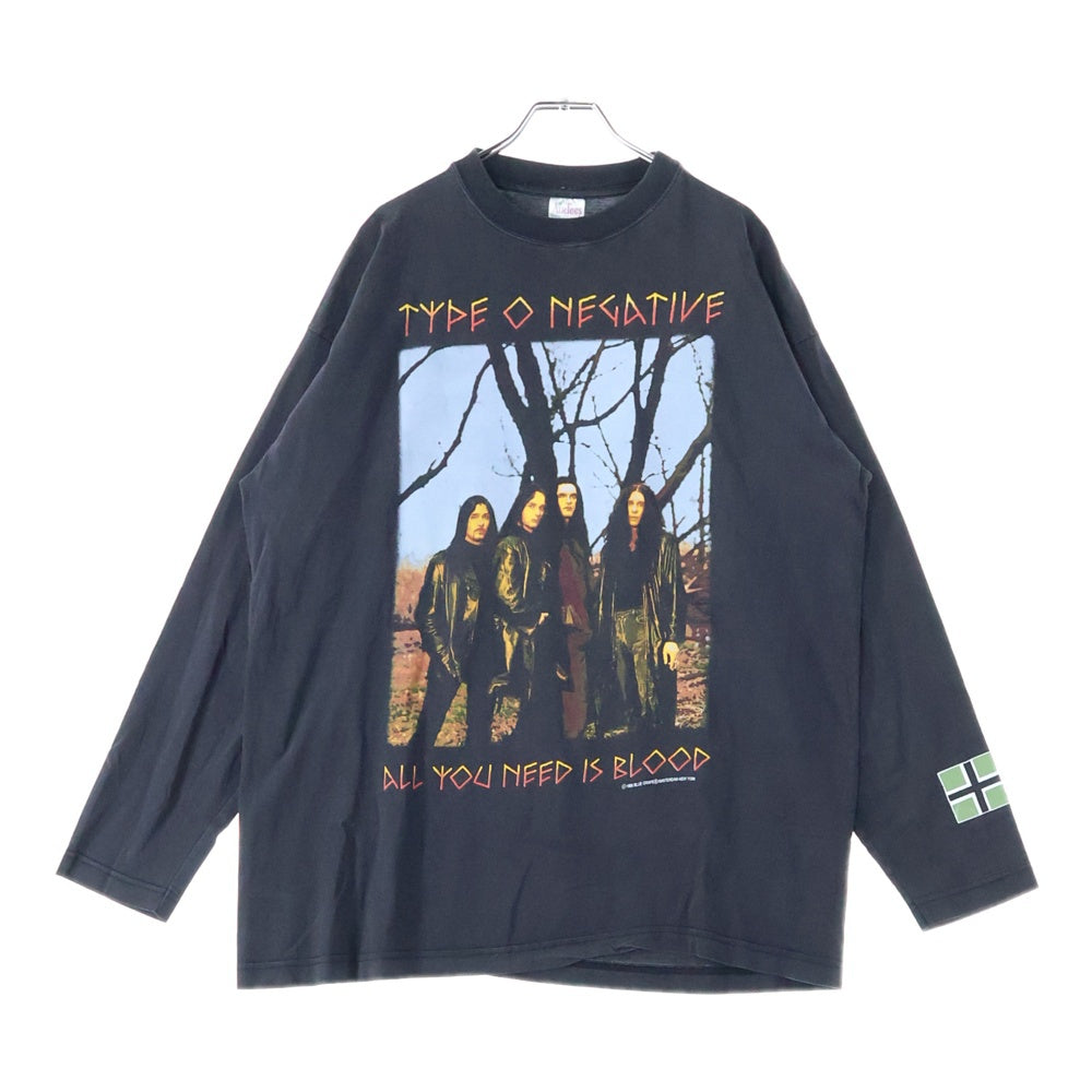 VINTAGE(ヴィンテージ) 90S Type O Negative All You Need Is Blood 1996 タイプオー 両面プリント ロングスリーブ 長袖Tシャツ ブラック