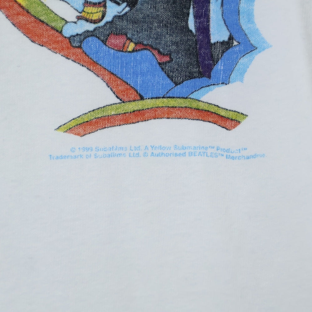 VINTAGE(ヴィンテージ) 90s THE BEATLES YELLOW SABMARINE NOTHING IS REAL ビートルズ 両面プリント 半袖Tシャツ ホワイト