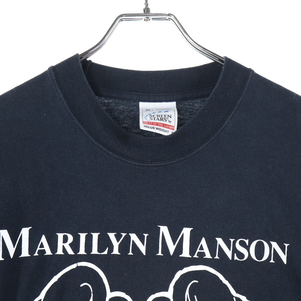 VINTAGE(ヴィンテージ) 90S MARILYN MANSON ANTICHRIST SUPERSTAR THE WORLD SPREADS IT'S LEGS マリリンマンソン 両面プリント ロングスリーブ 長袖Tシャツ ブラック