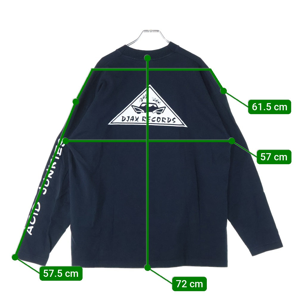 VINTAGE(ヴィンテージ) 90S ACID JUNKIES スマイルプリント ロングスリーブ 長袖Tシャツ ブラック