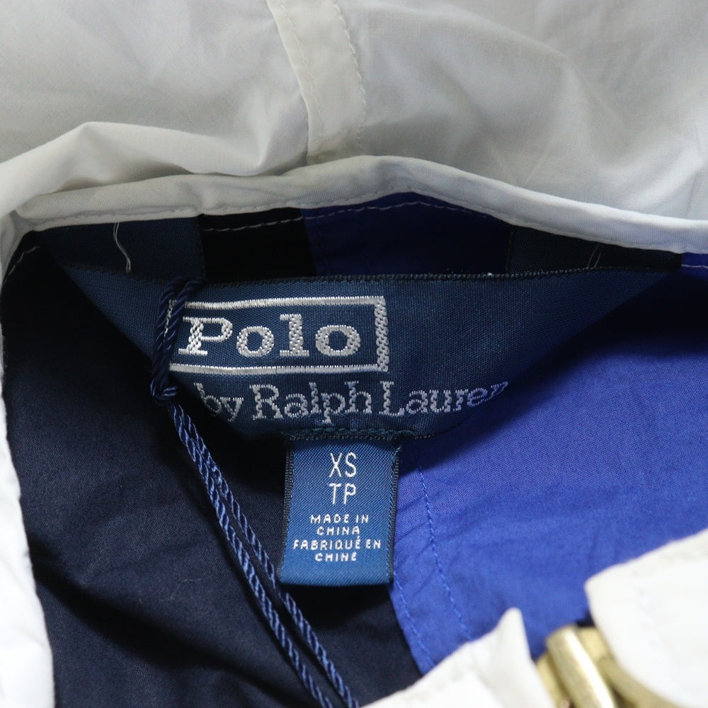 POLO RALPH LAUREN(ポロラルフローレン) STADIUM 1992 復刻 ハーフジップ アノラックジャケット プルオーバー フーディ ネイビー/ブルー