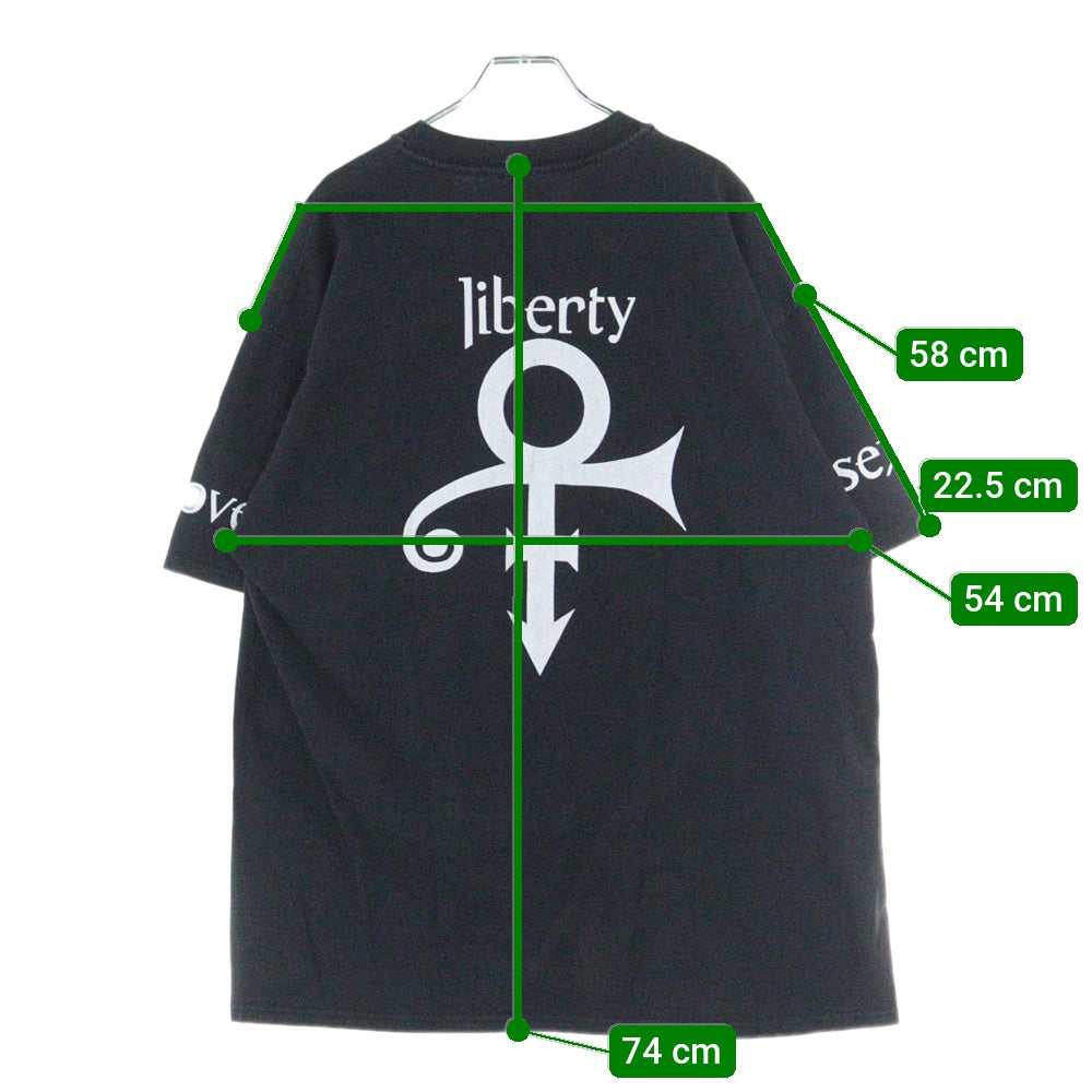 VINTAGE(ヴィンテージ) 90s PRINCE LOVE SYMBOL LOVE SEX LIBERTY プリンス 両面プリント 半袖Tシャツ ブラック