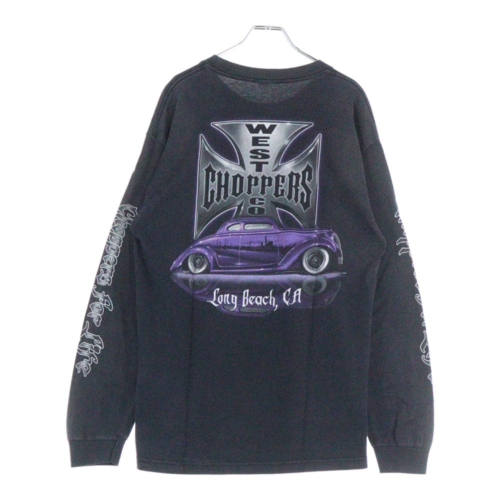 VINTAGE(ヴィンテージ) 00s WEST COAST CHOPPERS L/S TtEE 両面プリント長袖Tシャツ 長袖カットソー フブラック