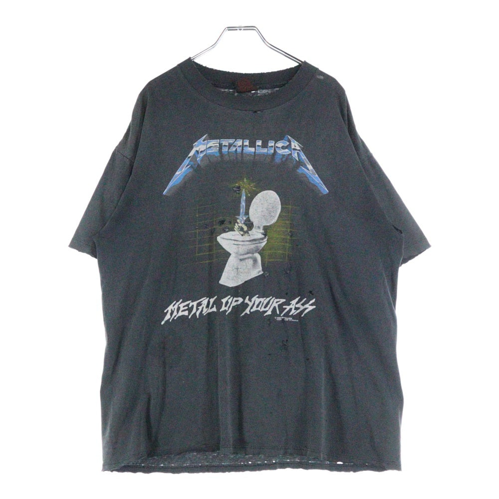 VINTAGE(ヴィンテージ) 1985 METALLICA Metal Up Your Ass メタリカ 両面プリント 半袖Tシャツ カットソー ブラック