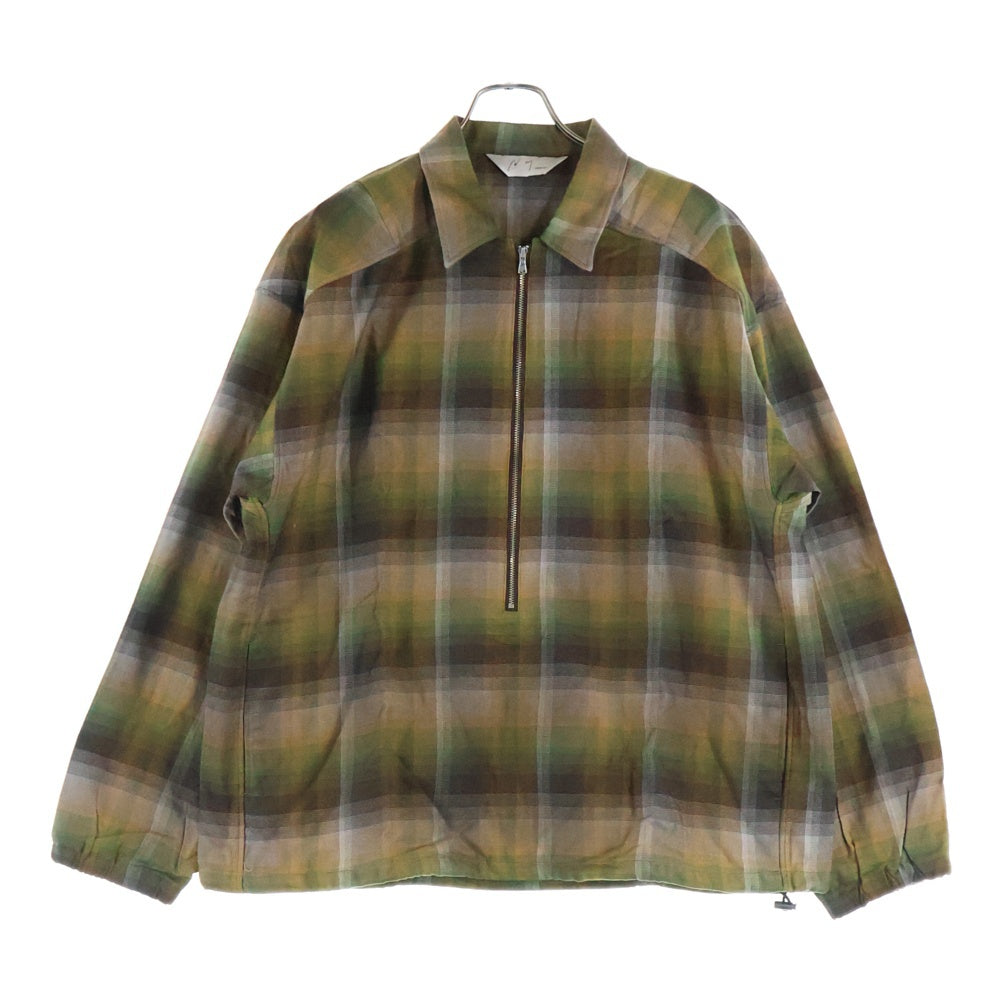 ANCELLM(アンセルム) 24AW R/C CHECK PULL OVER SHIRT チェックプルオーバーシャツ 長袖シャツ ジップアップ チェック