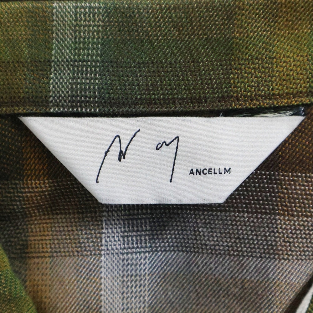 ANCELLM(アンセルム) 24AW R/C CHECK PULL OVER SHIRT チェックプルオーバーシャツ 長袖シャツ ジップアップ チェック