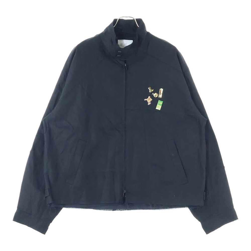 ANCELLM(アンセルム) 24SS PATCHWORK BLOUSON EX GARDEN 別注 ANC-JK08-EX パッチワーク ブルゾン ガーデン 別注 リネン混 ジャケット ブラック