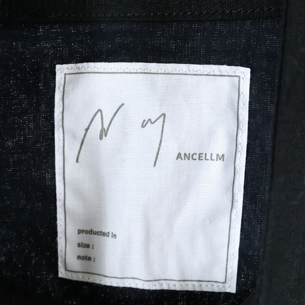 ANCELLM(アンセルム) 24SS PATCHWORK BLOUSON EX GARDEN 別注 ANC-JK08-EX パッチワーク ブルゾン ガーデン 別注 リネン混 ジャケット ブラック