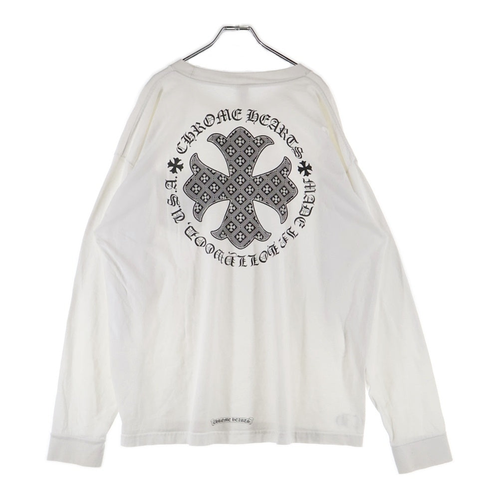 CHROME HEARTS(クロムハーツ) バックCHクロス 胸ポケット長袖Tシャツ 長袖カットソー ホワイト