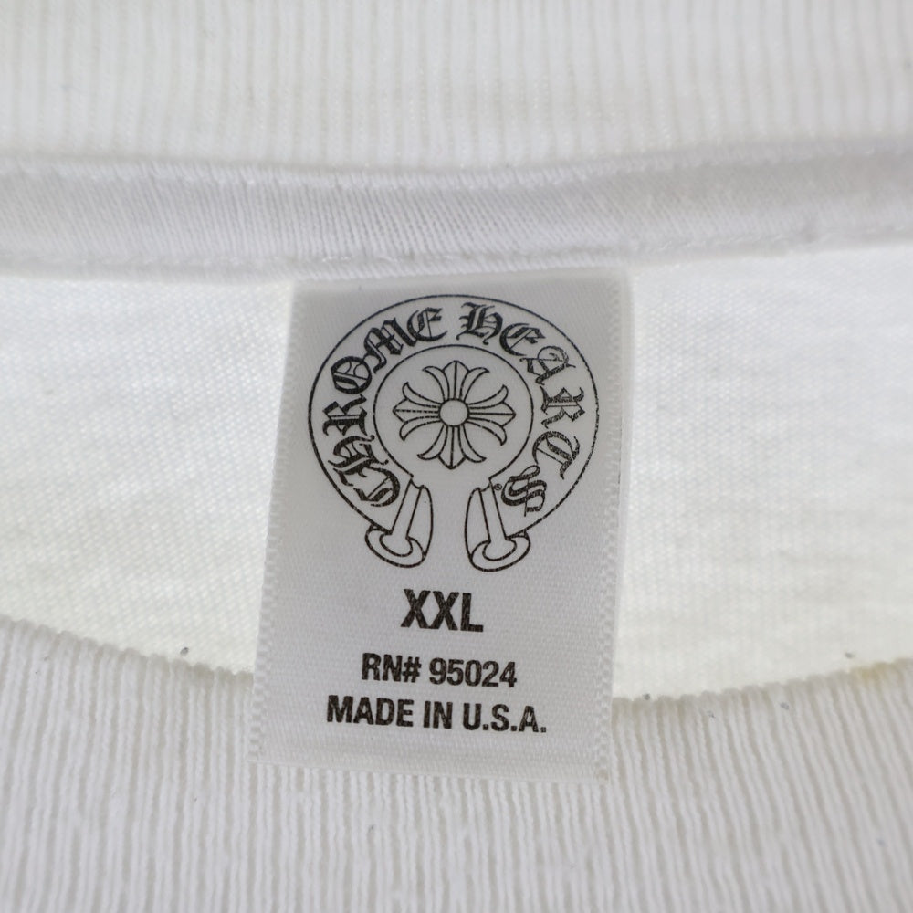 CHROME HEARTS(クロムハーツ) バックCHクロス 胸ポケット長袖Tシャツ 長袖カットソー ホワイト