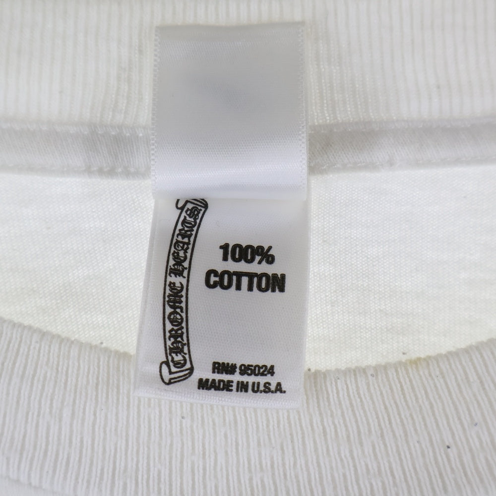 CHROME HEARTS(クロムハーツ) バックCHクロス 胸ポケット長袖Tシャツ 長袖カットソー ホワイト