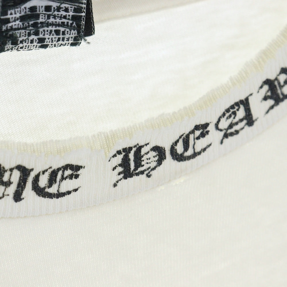 CHROME HEARTS(クロムハーツ) OLD NECK LOGO TEE ネックロゴプリント バックスクロールラベル 半袖Tシャツ カットソー ホワイト