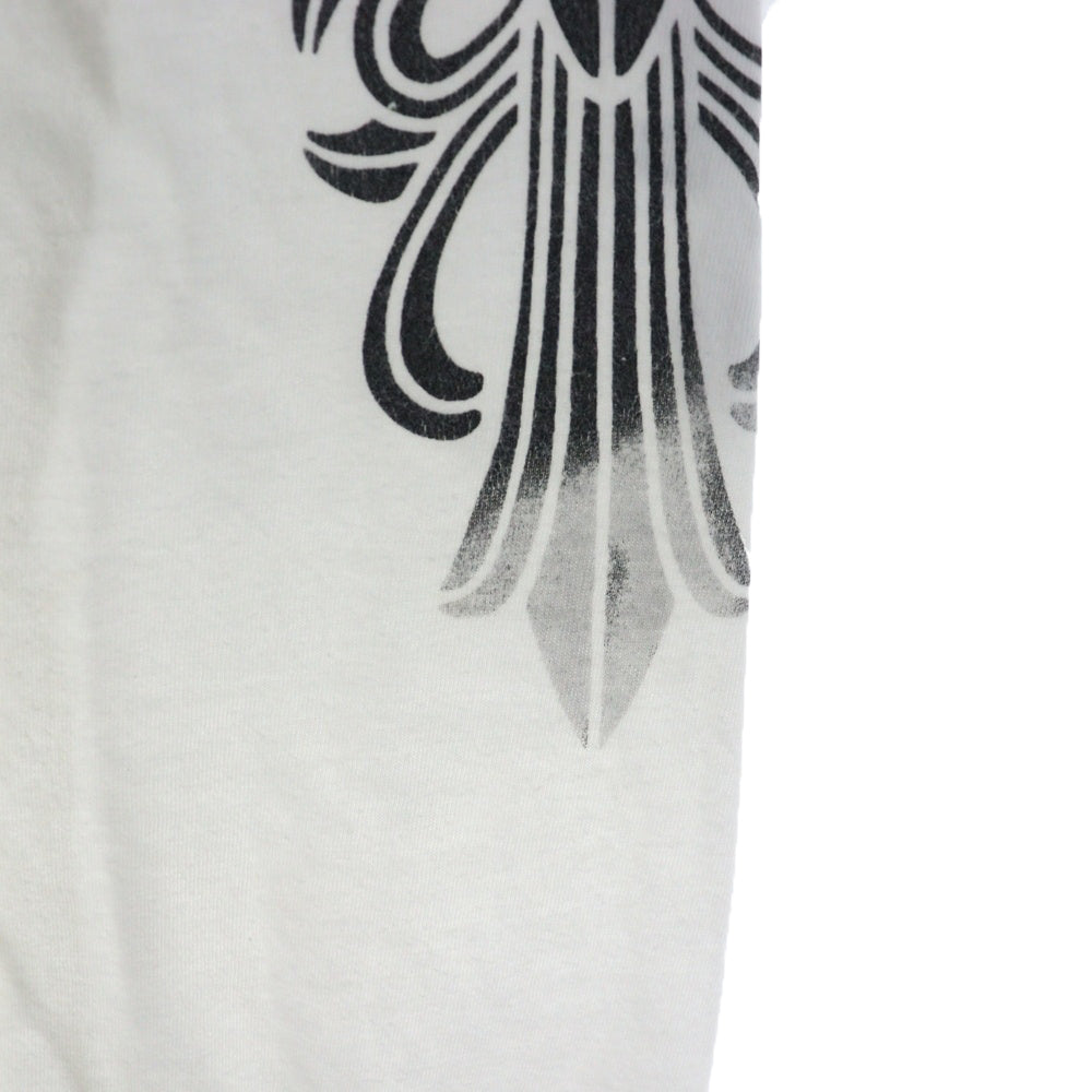 CHROME HEARTS(クロムハーツ) Horseshoe Arm Floral L/S Tee バックホースシュー アームフローラル 長袖Tシャツ ホワイト
