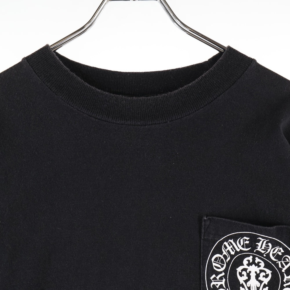CHROME HEARTS(クロムハーツ) OLD American Flag Tee オールドモデルアメリカンフラッグTシャツ 星条旗 ホースシュープリント 長袖Tシャツ ブラック