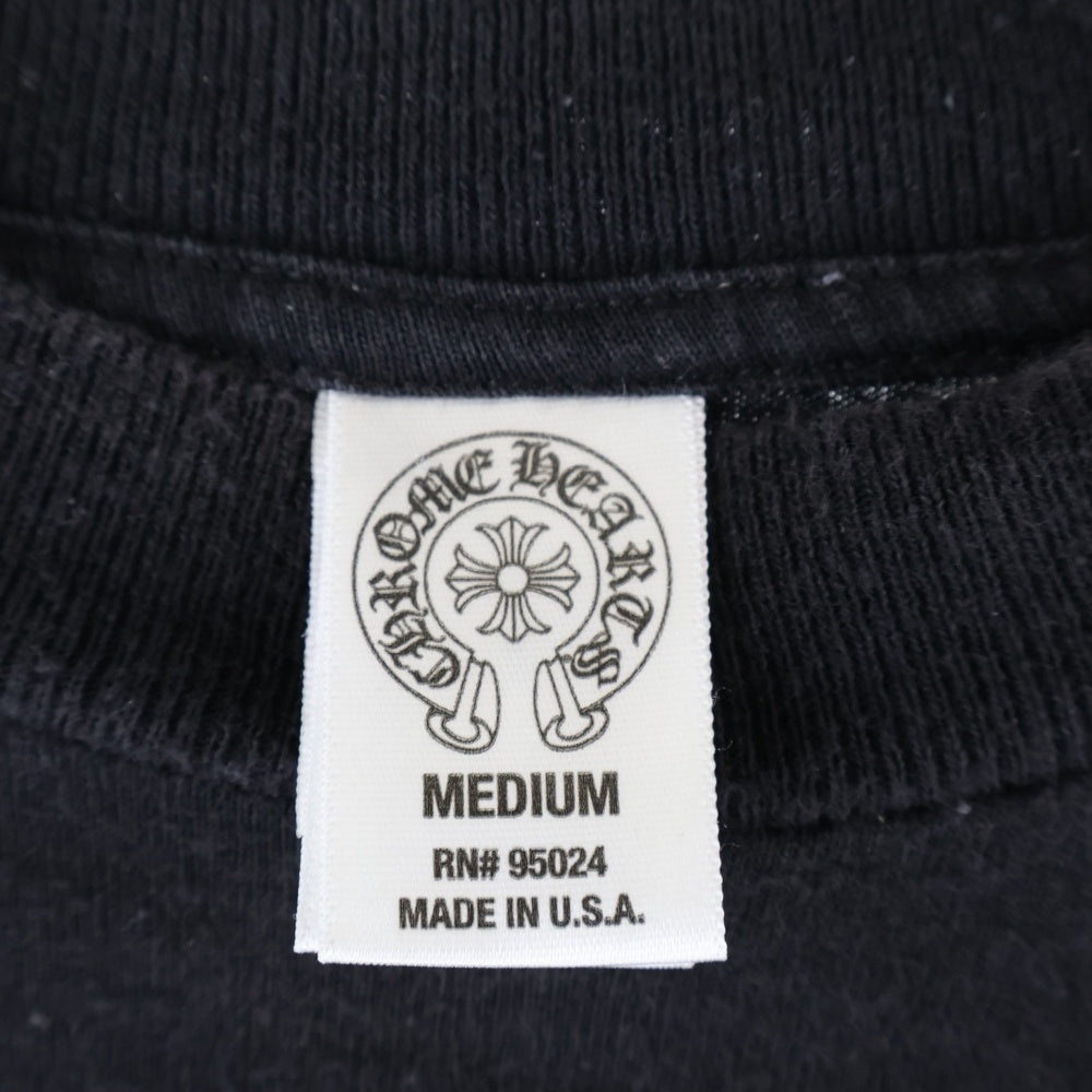 CHROME HEARTS(クロムハーツ) OLD American Flag Tee オールドモデルアメリカンフラッグTシャツ 星条旗 ホースシュープリント 長袖Tシャツ ブラック