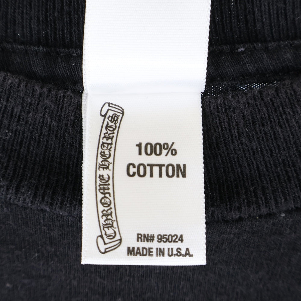 CHROME HEARTS(クロムハーツ) OLD American Flag Tee オールドモデルアメリカンフラッグTシャツ 星条旗 ホースシュープリント 長袖Tシャツ ブラック