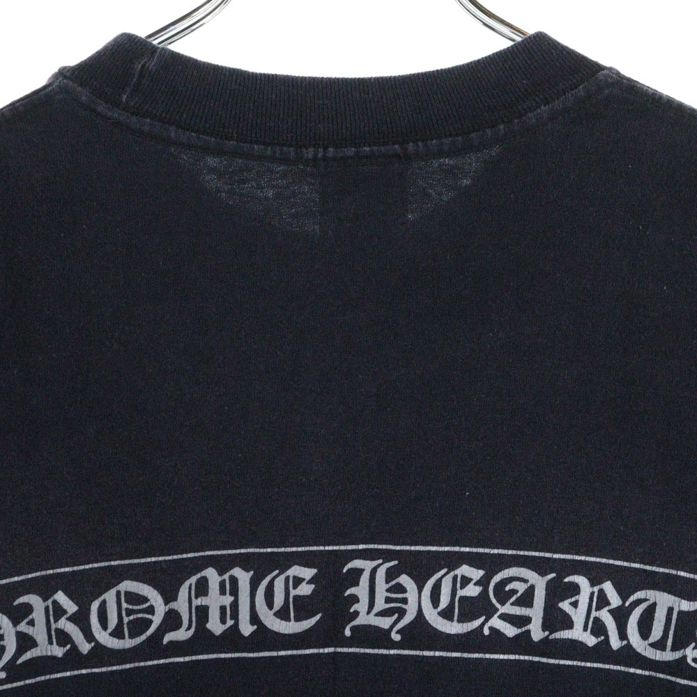 CHROME HEARTS(クロムハーツ) OLD オールドモデル バックスクロールラベルプリント 胸ポケット 半袖Tシャツ カットソー ブラック