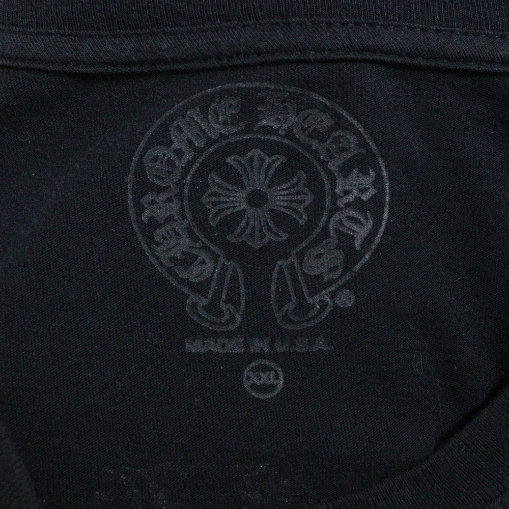 CHROME HEARTS(クロムハーツ) バックCHプラスロゴ アームプリント 胸ポケット 銀座店 長袖Tシャツ 長袖カットソー ブラック