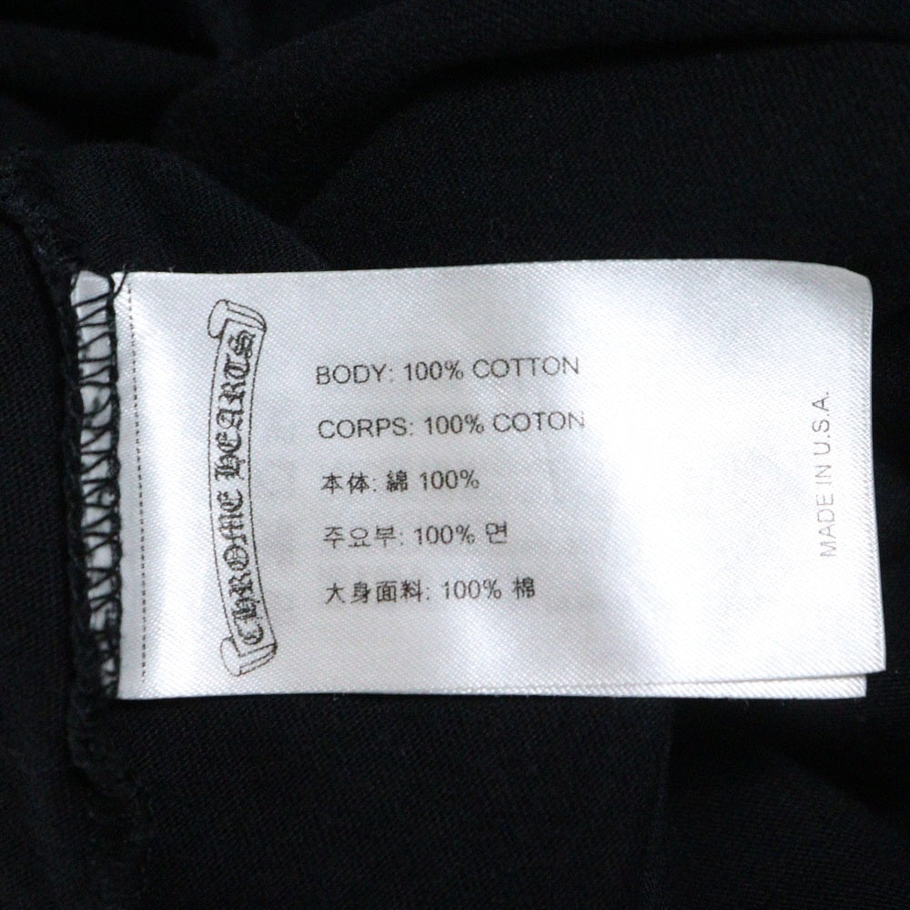 CHROME HEARTS(クロムハーツ) バックCHプラスロゴ アームプリント 胸ポケット 銀座店 長袖Tシャツ 長袖カットソー ブラック