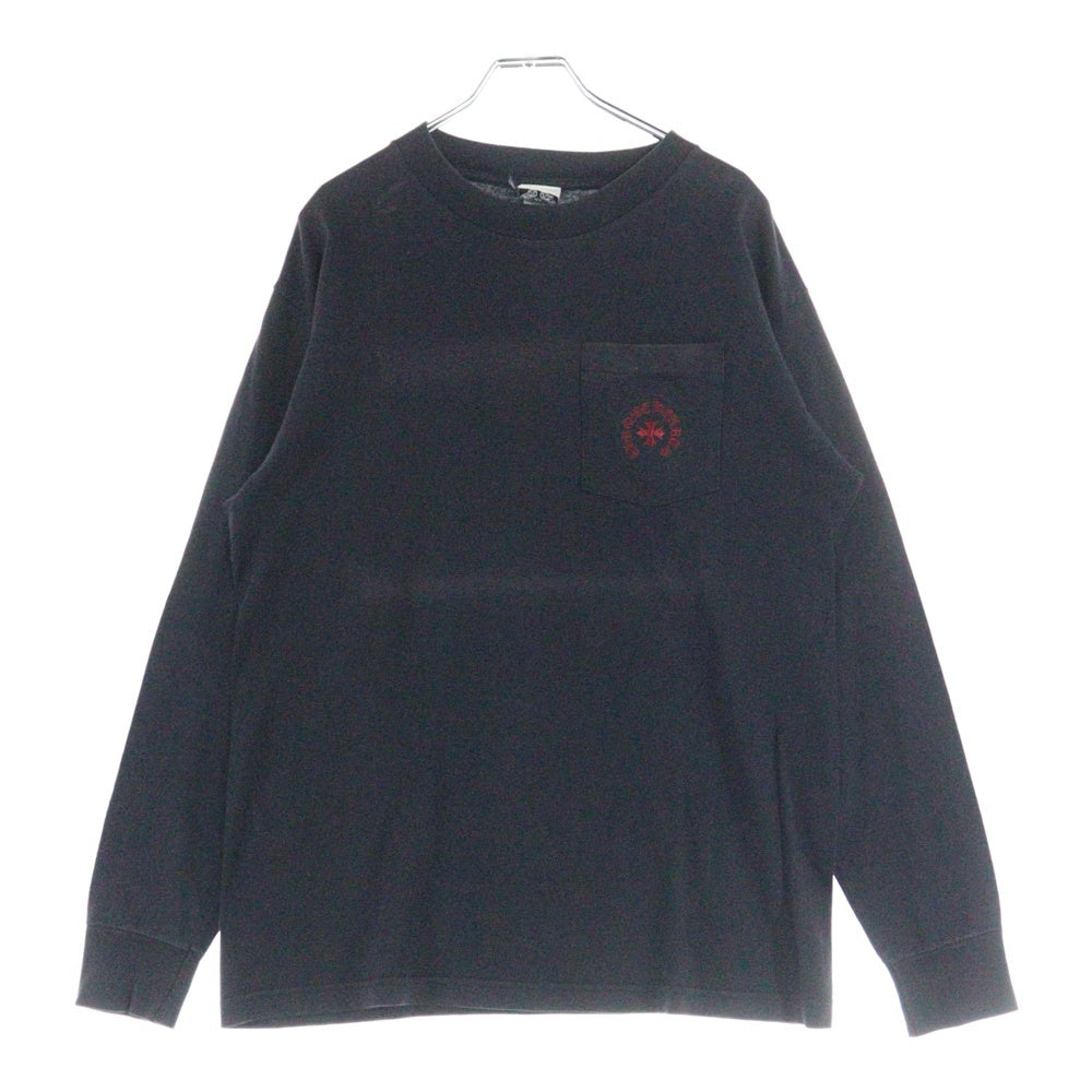 CHROME HEARTS(クロムハーツ) OLD オールドモデル ホースシューCH刺?ポケット 長袖Tシャツ 長袖カットソー ブラック