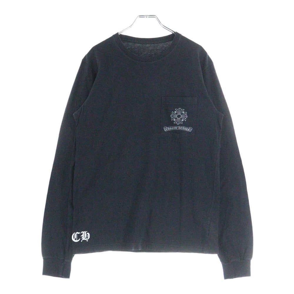 CHROME HEARTS(クロムハーツ) バックCHクロス スクロールラベル CHプラスプリントポケット 長袖Tシャツ 長袖カットソー ブラック
