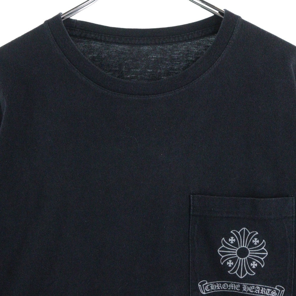CHROME HEARTS(クロムハーツ) バックCHクロス スクロールラベル CHプラスプリントポケット 長袖Tシャツ 長袖カットソー ブラック
