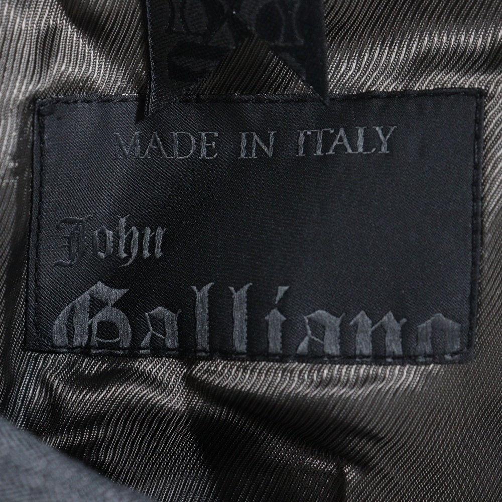 John Galliano(ジョン ガリアーノ) ヘリンボーン 1B テーラードジャケット グレー